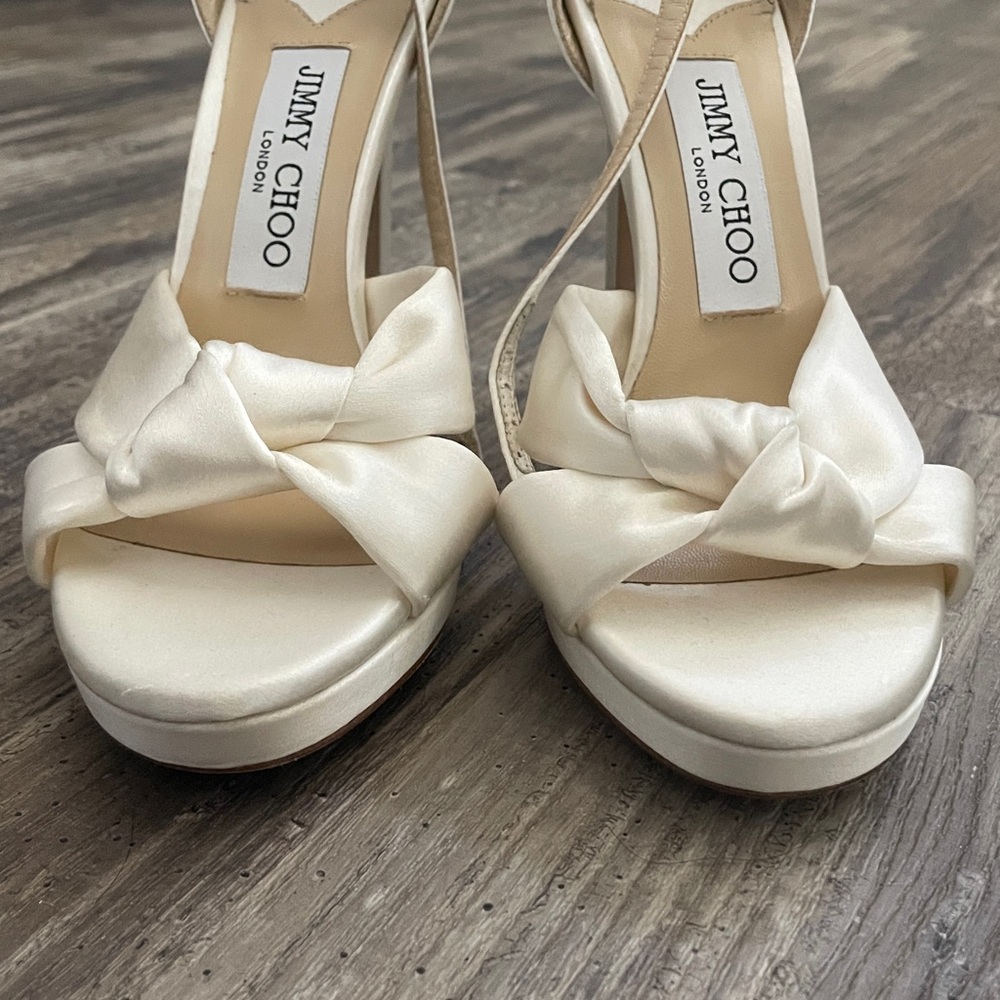 Jimmy Choo Cream Strappy Heels for Weddings - Picture 7 of 11